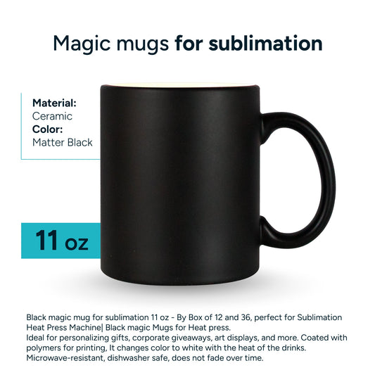 Black magic mug for sublimation 11 oz
