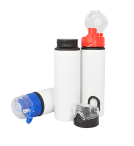 25 oz White Sports Bottle With Button